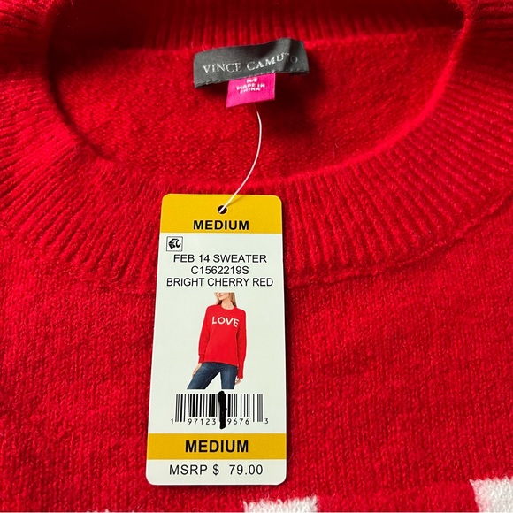 NWT Vince Camuto Ladies Valentines Day Sweater Size Medium - Picture 2 of 11